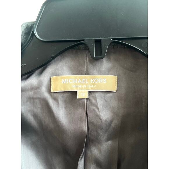Michael Kors Gray Pinstripe Double-Breasted Blazer - Size 12 - Picture 3 of 10
